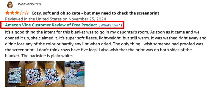 Amazon Vine Customer Review of Free Product