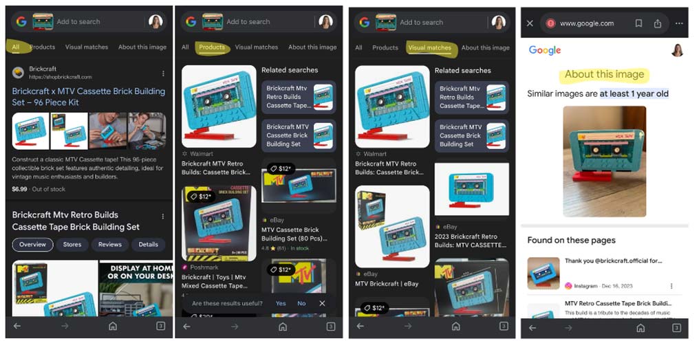 Goolge Lens Mobile Search Results