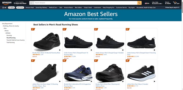 find the entire best seller ranking in Amazon